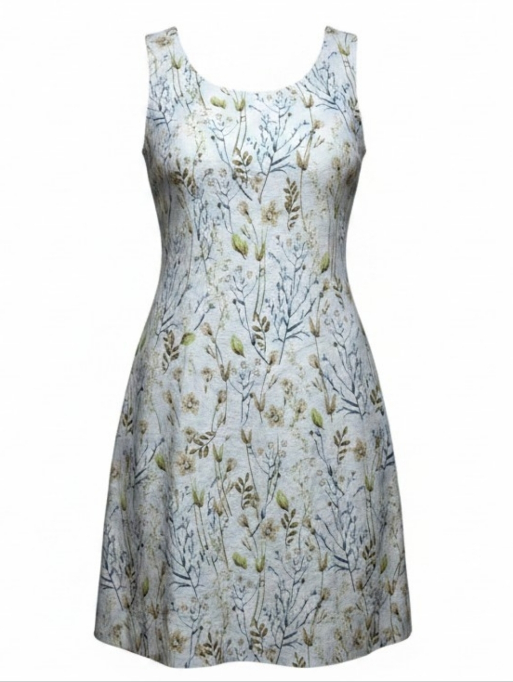 CYNTHIA ROWLEY | 100% Linen Floral Sleeveless A-Line Shift‎ Dress Pockets | XL